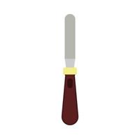Palette knife vector icon drawing tool painter hobby. Wood old object flat brush workshop canvas craft art