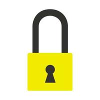 Lock security icon vector symbol. Protection privacy key padlock with keyhole lock safety isolated white. Secure shape closed element locker silhouette access. Simple guarding system security symbol