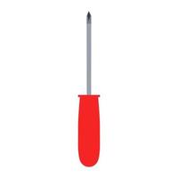 Screwdriver vector icon illustration repair equipment symbol tool. Screwdriver work instrument sign icon service industry. Repair fix object support element hardware. Manual carpenter work tool simple