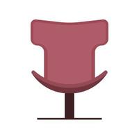 Boss office chair vector flat icon front view. Comfortable relaxation sign interior furniture equipment nobody