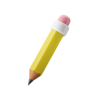 iconic pencil writing symbol 3d icon illustration png