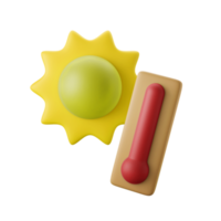 ilustración de icono 3d de temperatura caliente de verano png