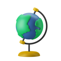 ilustração de ícone 3d do globo terrestre em miniatura do mundo