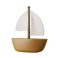 zeilboot schip jacht 3d icoon illustratie png
