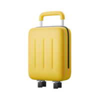 ilustração de ícone 3d de bagagem de viagem amarela png