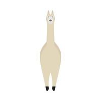 llama nature mammal wildlife happy pet vector. Cute portrait brown zoo alpaca cartoon front view vector