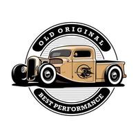 old classic pick up illustration design logo icon vector