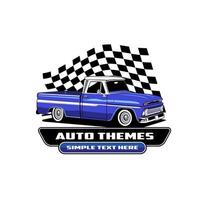 pick up custom classic auto theme logo icon design vector