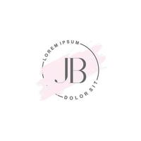 Initial JB minimalist logo with brush, Initial logo for signature, wedding, fashion. vector