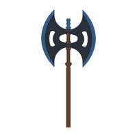 Axe tool vector illustration wood weapon symbol icon. Heavy axe blade warrior weapon equipment. Handle ex hatchet sharp object. Cartoon silhouette viking weapon element. Adventure warrior symbol