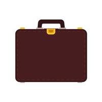 Briefcase business vector icon bag. Isolated case luggage businessman. Suitcase handle portfolio office brown flat equipment