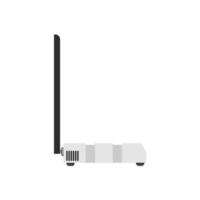 Router side view vector icon connection access isolated white. Firewall gateway security network internet equipment