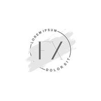 Initial FX  minimalist logo with brush, Initial logo for signature, wedding, fashion, beauty and salon. vector