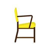 Armchair side view furniture vector icon illustration isolated. Modern interior comfortable home seat relax flat element