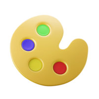 illustration de l'icône 3d de la palette de couleurs de peinture png