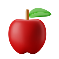 apple fruit education symbol 3d icon illustration png