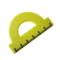 half disk protractor degrees ruler 3d icon illustration png