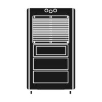 Air conditioner climate vector icon solid black. Symbol temperature illustration cooling isolated white and conditioning house sign