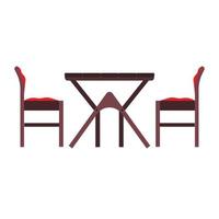 Ilustración de icono plano de vector de vista lateral de mesa de café. restaurante dibujos animados comida cena muebles al aire libre. bistró interior de la ciudad