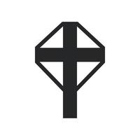 Cross religion god vector illustration icon. Symbol christianity and shape christian sign. Religious crucifix faith and catholicism black holy art. Spirituality element jesus design and isolated white