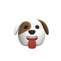 3D-Hund Emoji mit herausgestreckter Zunge png