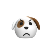 cara zangada de emoji de cachorro 3d png