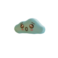 3d cloud emoji glossy eyes png