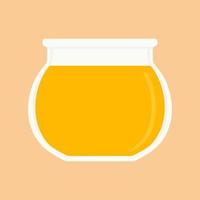 Honey Jar yellow ingredient product bee nectar. Farm pot food organic vector
