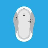 Diseño de vista superior de icono de vector de baño de bañera. ducha interior de dibujos animados de higiene del agua relajarse. muebles de cerámica lavada