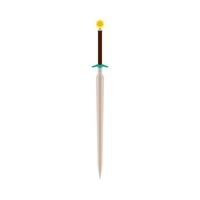 Sword sharp steel medieval knight vector flat icon isolated white