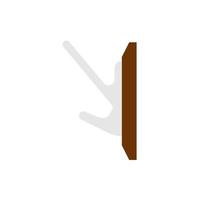 Coat hooks object casual wooden wall housekeeping hanger vector icon. Shape rack clothes wardrobe cloakroom