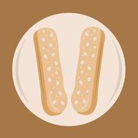 Lady finger almond biscuit vector illustration for graphic design and decorative element