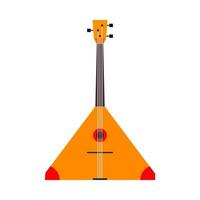 Balalaika vector icon top view illustration symbol. Acoustic string wooden red orchestra ethnic. Music instrument cartoon