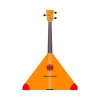 Balalaika vector icon top view illustration symbol. Acoustic string wooden red orchestra ethnic. Music instrument cartoon