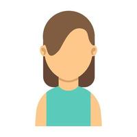 mujer avatar persona mujer vector ilustración icono carácter. cara retrato mujer avatar dibujos animados niña usuario. icono de adulto blanco aislado de perfil humano. oficina tiro en la cabeza empleado cara