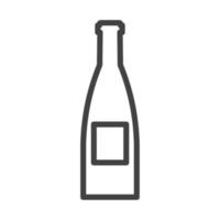 icono de ilustración de vector de bebida de vidrio de botella. símbolo de bebida de recipiente de plástico líquido y objeto de etiqueta de barra de alcohol. signo gráfico de comida refresco o cerveza blanco aislado. contorno producto silueta en blanco pub