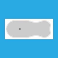 Bathtub bathroom vector icon top view design. Water hygiene cartoon interior shower relax. Ceramic laundered furniture