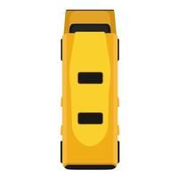 Bus yellow vector flat icon vehicle transportation top view isolated. Cartoon passenger traffic car above. Van pictogram simple