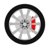 signo de coche de equipo de transporte de automóvil de rueda. icono de reparación de vector plano