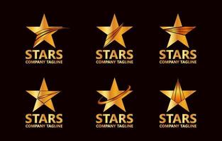 conjunto de logotipo de estrella vector