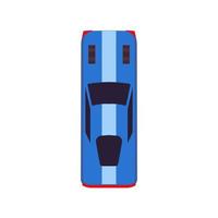 Blue sport car top view vector transportation auto design isolated. Speed transport illustration icon luxury concept graphic. Fast sign style traffic shiny model with line.  Super exotic machine