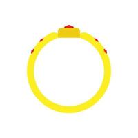 anillo círculo vector oro ilustración icono signo compromiso diseño símbolo boda. quilates redondos de la gema de la joyería