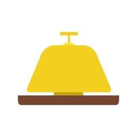 Hotel service bell vector icon illustration reception symbol call. Isolated help bell ring hotel service sign. Concierge alarm sound pictogram icon. Classic vintage lobby alert silhouette button