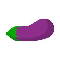 Eggplant vegetarian nature ripe ingredient violet. Flat food vector icon isolated. Vegetable farm plant agriculture