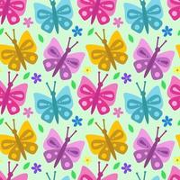 Seamless pattern of beautiful butterflies and flowers, repeating pattern.Ideal for holiday invitations, drawing, children's creativity, paper, fabric, textiles, gift wrapping, advertising, postcards. vector