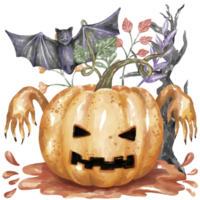 ilustración de colección de elementos de halloween diseñada con técnicas gráficas de acuarela perfectas para decoraciones temáticas de halloween, impresión digital, jardín de infantes, pegatinas, tarjetas, regalos y más. png