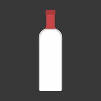 Vodka bottle liquid pub alcohol closeup vector symbol icon. Glass product drink shop