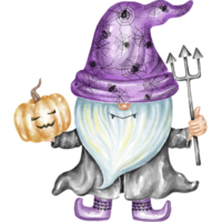 collezione illustrazione Halloween gnomi progettato con acquerello grafica tecniche. Perfetto per Halloween a tema decorazioni, carte, digitale stampe, arte per bambini, asilo, i regali e di più. png