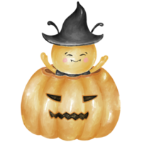 halloween-bienensammlungsillustration, die mit aquarellgrafiktechniken entworfen wurde. Perfekt für Halloween-Dekorationen, Digitaldruck, Kindergarten, Aufkleber, Karten, Geschenke und mehr. png