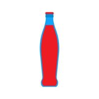 bebida de soda de vitamina de dibujos animados aislado fondo blanco puede botella de vidrio. agua plana natural en botella. bebida de jugo espumoso suave de ilustración de estilo vectorial en botella de refresco vector